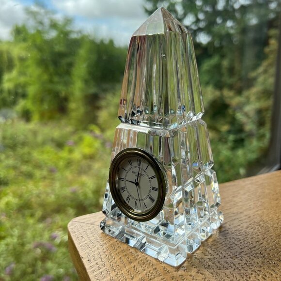 Waterford‎ Crystal Obelisk Tower Clock Cut Crystal - Picture 1 of 12